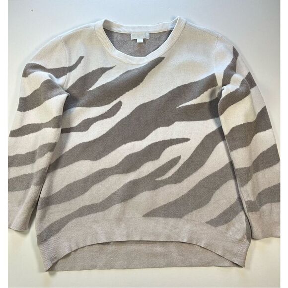 Barefoot Dreams Cozy Chic Ultra Lite Ocean Reef Pullover Zebra Print Size Large - Picture 6 of 10